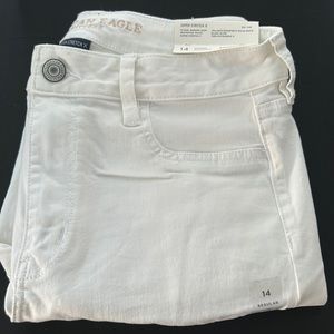 AMERICAN EAGLE WOMENS SUPER STRETCH X HI-RISE DESTROYED JEGGINGS